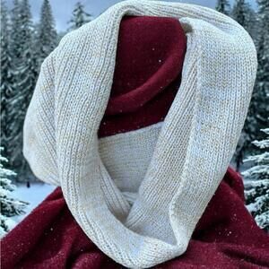 Cream Knit Infinity Scarf